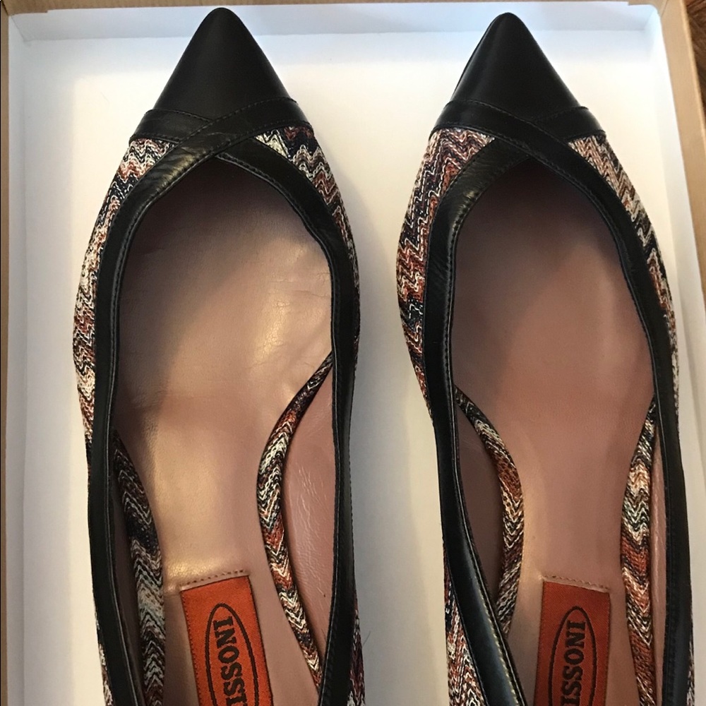 Missoni Multi Color Chevron Print Pointed Toe Flat - image 4